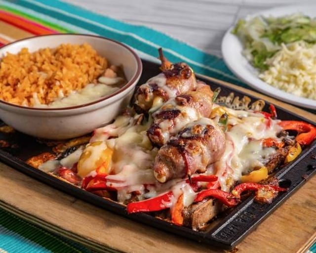 Pollo Fundido and Shrimps.
